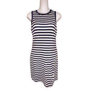 Michael Kors Nautical Stripe Dress XS Navy White Above Knee Coastal Chic